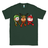 Sports Green christmas reindeer polar bear snowman Classic Tee - CowGirlArtShop