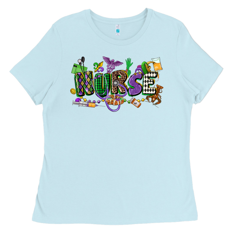 Nurse Mardi Gras Ladies Tee by CowGirlArtShop | Teevron