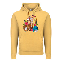 Vintage Mustard Baseball Frappe Vintage Hoodie - FaDigitalArtStudio