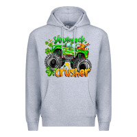 Heather Grey Shamrock Crusher Premium Hoodie - CowhideDigitalArt