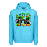 Ocean Blue Shamrock Crusher Premium Hoodie - CowhideDigitalArt