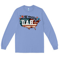 Colony Blue All american dad Long Sleeve Tee - FaDigitalArtStudio