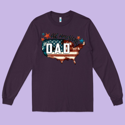 All American Dad Long Sleeve Tee Designed By Fadigitalartstudio