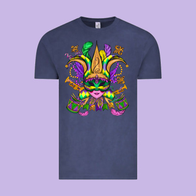 Mardi Gras Mask Vintage Tee Designed By Oliviacreatesart