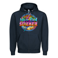 Navy mom bod summer Zipper Hoodie - BarkalooDesign