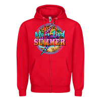 Red mom bod summer Zipper Hoodie - BarkalooDesign