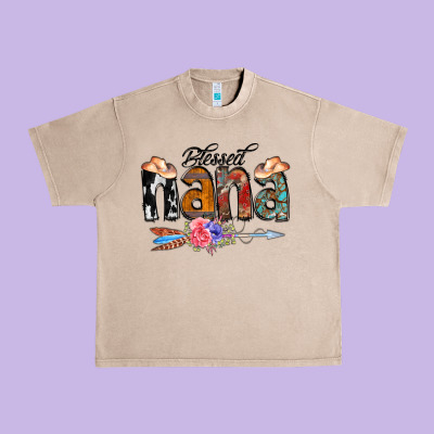 Blessed Nana Urban Heavy Tee Designed By Cowcowdesign