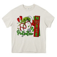 Cream Christmas Character Heavy Core Tee - NancyCooperArtShop