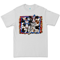 Dove Grey 4th of July Cows Holstein Cows Premium Tee - Jasminsmagicworld
