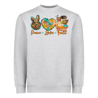 Heather Grey peace love fall Heavyweight Sweatshirt - BarkalooDesign