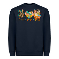 Navy peace love fall Heavyweight Sweatshirt - BarkalooDesign