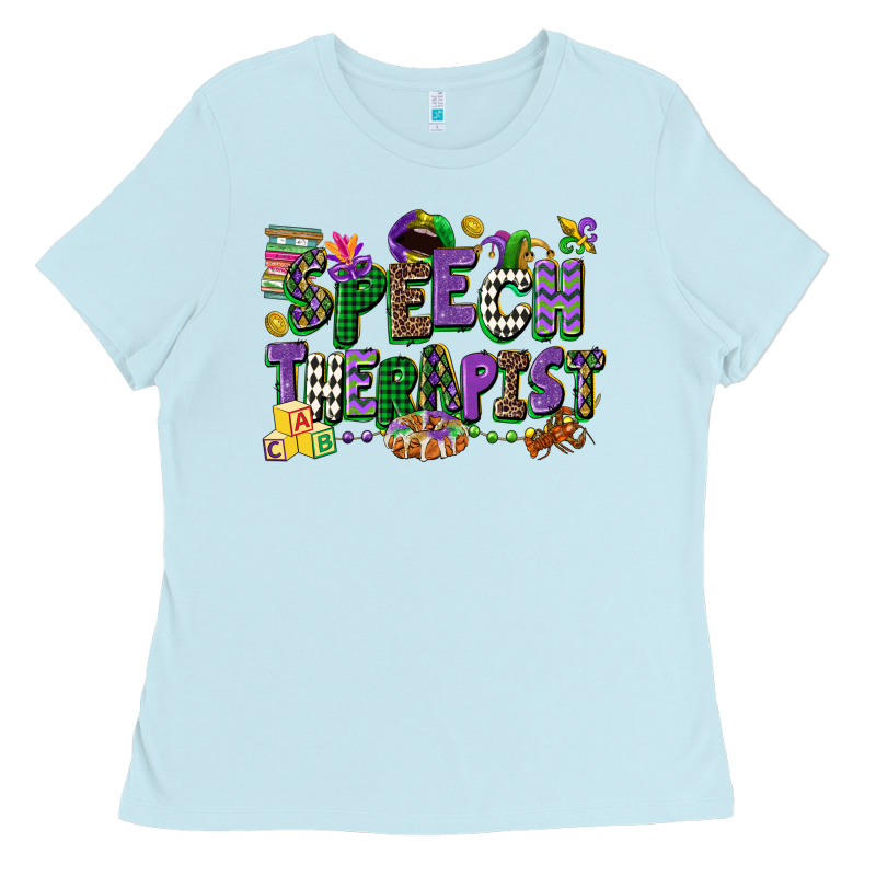 Speech Therapist Mardi Gras Cowgirl Ladies Tee by CowGirlArtShop | Teevron