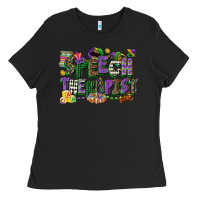 Black speech therapist mardi gras cowgirl Ladies Tee - CowGirlArtShop
