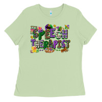 Matcha speech therapist mardi gras cowgirl Ladies Tee - CowGirlArtShop