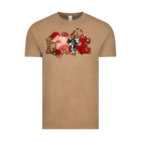 Vintage Coffee love with pig olivia Vintage Tee - OliviaCreatesArt