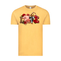 Vintage Mustard love with pig olivia Vintage Tee - OliviaCreatesArt