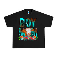 Black Boy Mom Flowers Cow Urban Heavy Tee - CowCowDesign