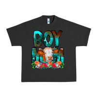 Pigment Black Boy Mom Flowers Cow Urban Heavy Tee - CowCowDesign