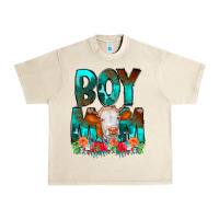 Boy Mom Flowers Cow Urban Heavy Tee | Teevron