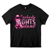 Black nobody fights alone cancer Heavy Core Tee - NancyCooperArtShop