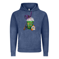 Vintage Denim Halloween Spooky Pumpkins Frappe Vintage Hoodie - FaDigitalArtStudio
