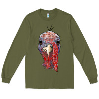 Army Green gobble face Long Sleeve Tee - RanaPortraitStore