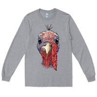 Heather Grey gobble face Long Sleeve Tee - RanaPortraitStore
