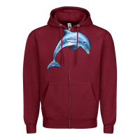 Burgundy dolphin Zipper Hoodie - BarkalooDesign
