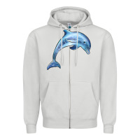 Dove Grey dolphin Zipper Hoodie - BarkalooDesign