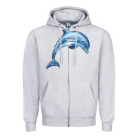 Heather Grey dolphin Zipper Hoodie - BarkalooDesign