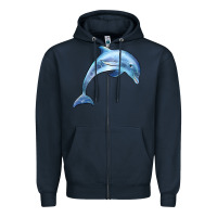 Navy dolphin Zipper Hoodie - BarkalooDesign
