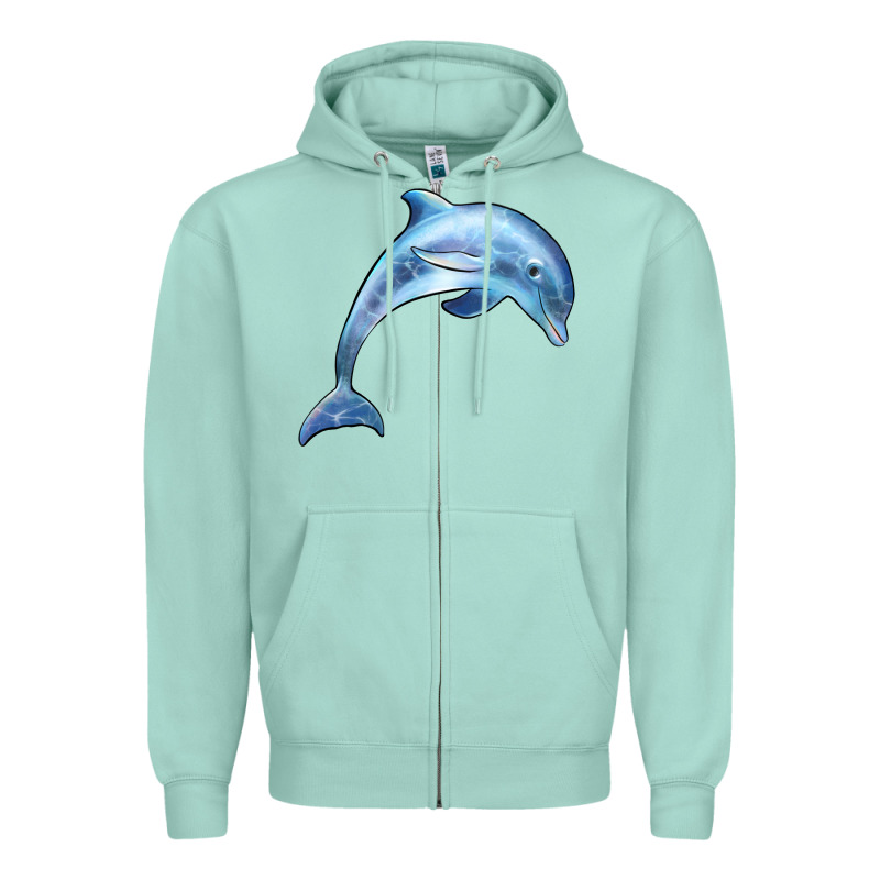 Dolphin Zipper Hoodie by BarkalooDesign | Teevron