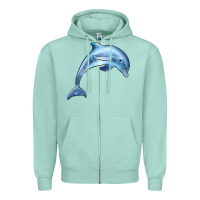 Seafoam dolphin Zipper Hoodie - BarkalooDesign