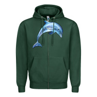Sports Green dolphin Zipper Hoodie - BarkalooDesign
