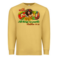 Antique Gold with god all things are possible juneteenth Premium Sweatshirt - AdoDesignShop