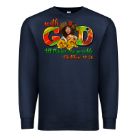 Navy with god all things are possible juneteenth Premium Sweatshirt - AdoDesignShop