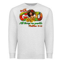 Oatmeal Heather with god all things are possible juneteenth Premium Sweatshirt - AdoDesignShop