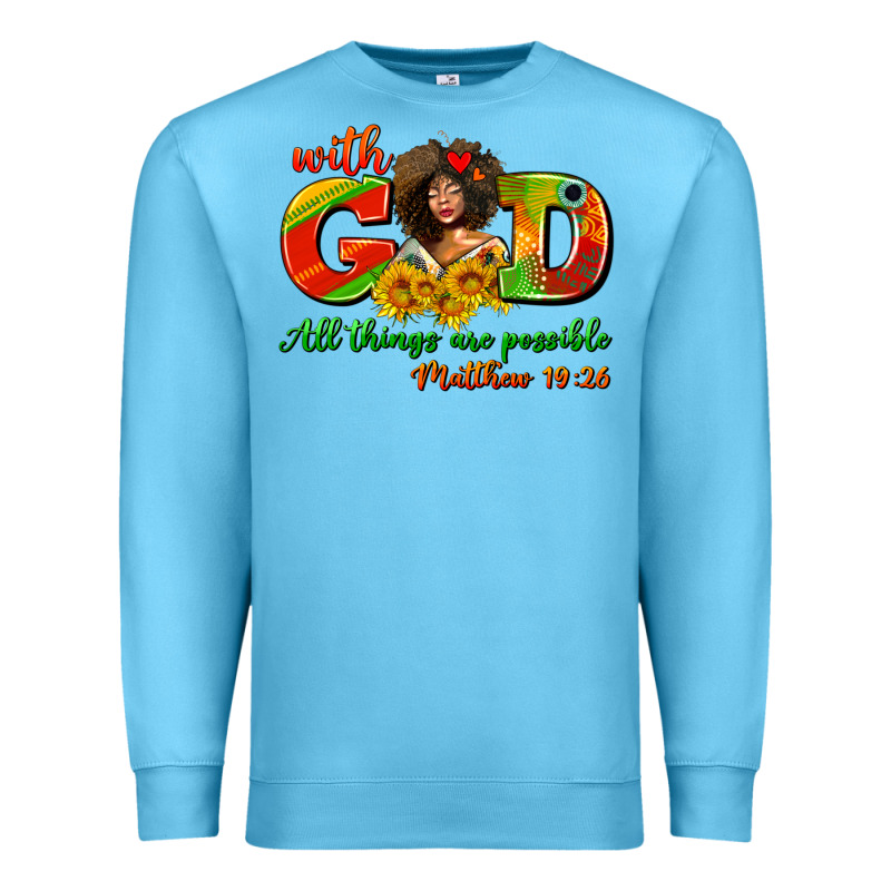With God All Things Are Possible Juneteenth Premium Sweatshirt by AdoDesignShop | Teevron
