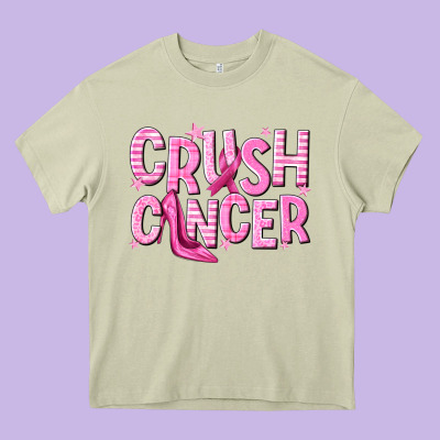Crush Cancer Heavy Core Tee Designed By Nancycooperartshop