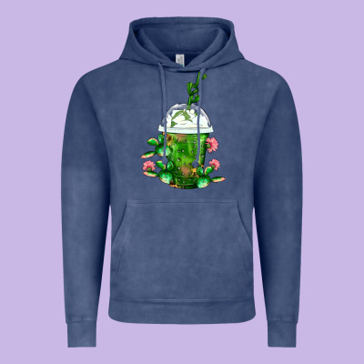 Western Cactus Cold Frappe Vintage Hoodie Designed By Fadigitalartstudio
