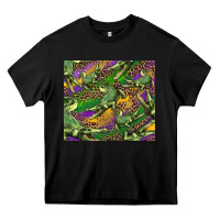 Black mardi gras Louisiana crocodile leopard Heavy Core Tee - RanaPortraitStore