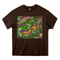 Chocolate Brown mardi gras Louisiana crocodile leopard Heavy Core Tee - RanaPortraitStore