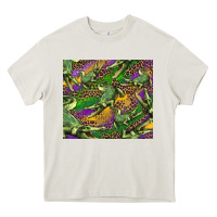 Cream mardi gras Louisiana crocodile leopard Heavy Core Tee - RanaPortraitStore
