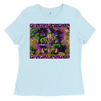 Baby Blue mardi gras fleur de lis Ladies Tee - CowGirlArtShop