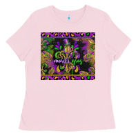 Bubblegum Pink mardi gras fleur de lis Ladies Tee - CowGirlArtShop