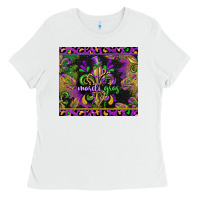 White mardi gras fleur de lis Ladies Tee - CowGirlArtShop