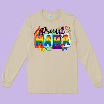 Proud Mama Mother's Day Long Sleeve Tee Designed By Fadigitalartstudio