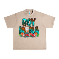 French Oak Boy Mama Flowers Cow Urban Heavy Tee - CowCowDesign