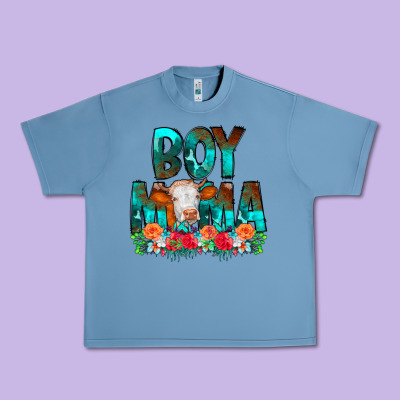 Boy Mama Flowers Cow Urban Heavy Tee Designed By Cowcowdesign
