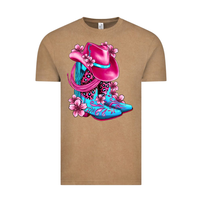 Valentine Cowboy Boots And Hat Olivia Vintage Tee by OliviaCreatesArt | Teevron